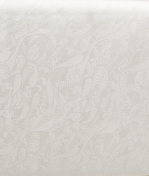 Primante by Arvind 1 Ply 90's Giza Cotton Self Design Shirting Fabric (White)