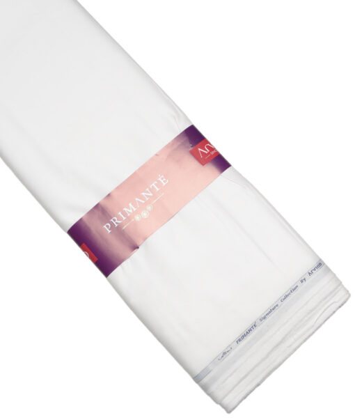 Primante by Arvind 2 Ply 200's Supima Cotton Solids Shirting Fabric (White)