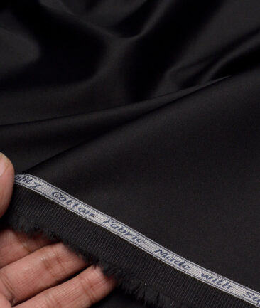 Tresca by Arvind  Cotton Solids Stretchable Shirting Fabric (Jet Black)