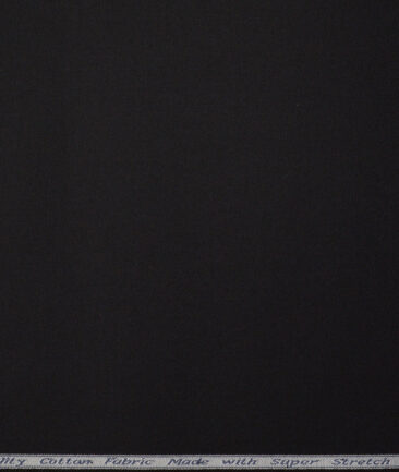 Tresca by Arvind  Cotton Solids Stretchable Shirting Fabric (Jet Black)