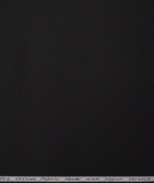 Tresca by Arvind  Cotton Solids Stretchable Shirting Fabric (Jet Black)