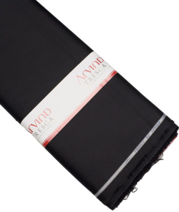 Tresca by Arvind  Cotton Solids Stretchable Shirting Fabric (Jet Black)
