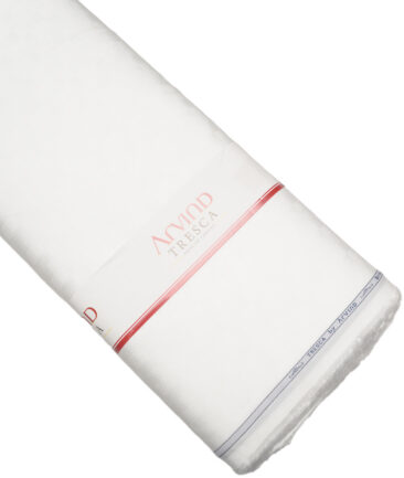 Tresca by Arvind  Cotton Self Design Shirting Fabric (White)