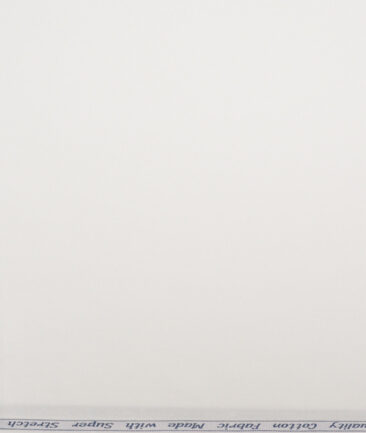 Tresca by Arvind  Cotton Solids Stretchable Shirting Fabric (White)