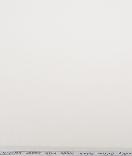 Tresca by Arvind  Cotton Solids Stretchable Shirting Fabric (White)