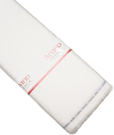 Tresca by Arvind  Cotton Solids Stretchable Shirting Fabric (White)