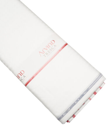 Tresca by Arvind  Cotton Self Design Shirting Fabric (White)