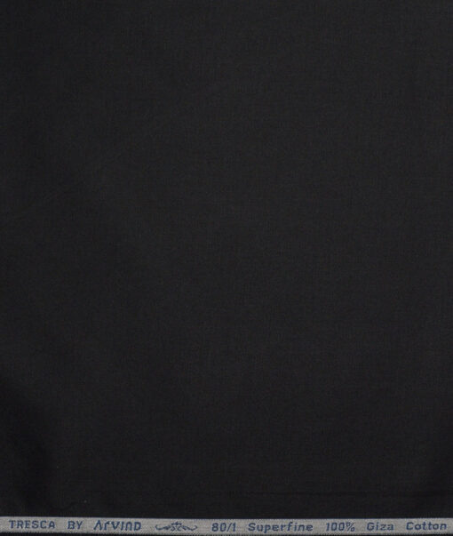Tresca by Arvind 1 Ply 80's Giza Cotton Solids Shirting Fabric (Jet Black)