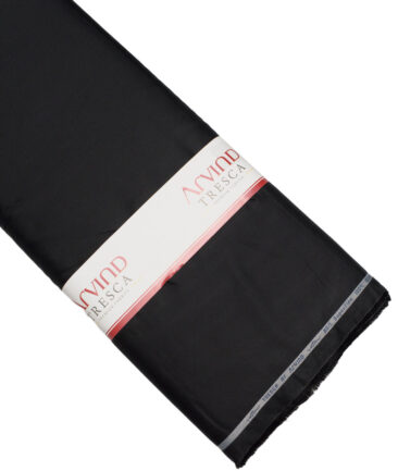 Tresca by Arvind 1 Ply 80's Giza Cotton Solids Shirting Fabric (Jet Black)