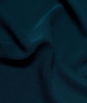 Absoluto  Solids Terry Rayon Unstitched Flowy Japanese 4 Way Stretchable Lachka Suiting Fabric (Deep Teal Green)