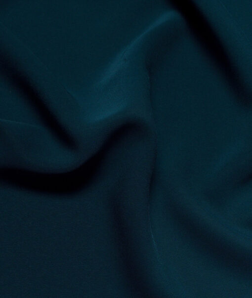 Absoluto  Solids Terry Rayon Unstitched Flowy Japanese 4 Way Stretchable Lachka Suiting Fabric (Deep Teal Green)