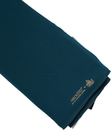 Absoluto  Solids Terry Rayon Unstitched Flowy Japanese 4 Way Stretchable Lachka Suiting Fabric (Deep Teal Green)