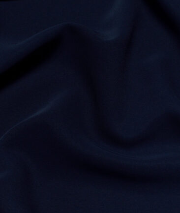 Absoluto  Solids Terry Rayon Unstitched Flowy Japanese 4 Way Stretchable Lachka Suiting Fabric (Dark Royal Blue)