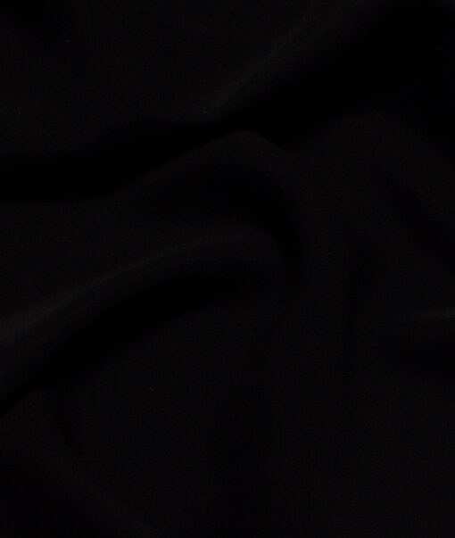 Absoluto  Solids Terry Rayon Unstitched Flowy Japanese 4 Way Stretchable Lachka Suiting Fabric (Jet Black)