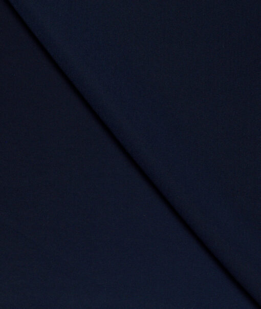 Ethina  Solids Terry Rayon Unstitched Flowy Japanese 4 Way Stretchable Lachka Suiting Fabric (Dark Navy Blue)