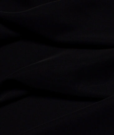 Italian Channel  Solids Terry Rayon Unstitched Flowy Japanese 4 Way Stretchable Lachka Suiting Fabric (Jet Black)