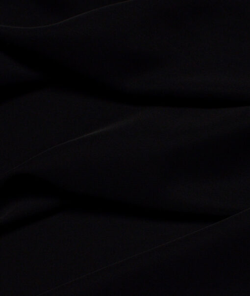 Italian Channel  Solids Terry Rayon Unstitched Flowy Japanese 4 Way Stretchable Lachka Suiting Fabric (Jet Black)