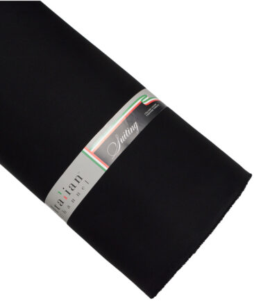 Italian Channel  Solids Terry Rayon Unstitched Flowy Japanese 4 Way Stretchable Lachka Suiting Fabric (Jet Black)