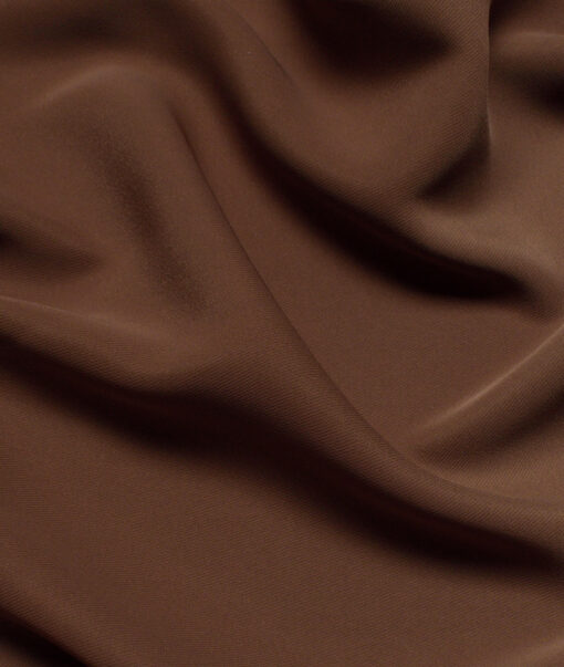 Italian Channel  Solids Terry Rayon Unstitched Flowy Japanese 4 Way Stretchable Lachka Suiting Fabric (Cocoa Brown)