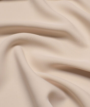 Italian Channel  Solids Terry Rayon Unstitched Flowy Japanese 4 Way Stretchable Lachka Suiting Fabric (Cream)