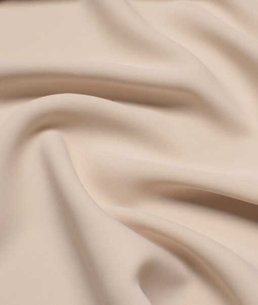 Italian Channel  Solids Terry Rayon Unstitched Flowy Japanese 4 Way Stretchable Lachka Suiting Fabric (Cream)