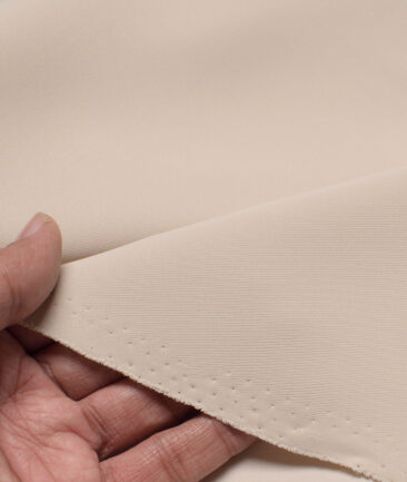 Italian Channel  Solids Terry Rayon Unstitched Flowy Japanese 4 Way Stretchable Lachka Suiting Fabric (Cream)