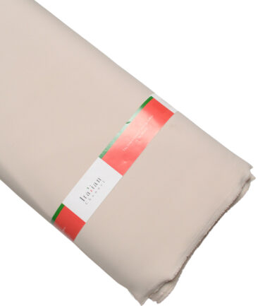 Italian Channel  Solids Terry Rayon Unstitched Flowy Japanese 4 Way Stretchable Lachka Suiting Fabric (Cream)