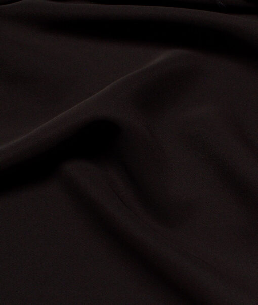 Italian Channel  Solids Terry Rayon Unstitched Flowy Japanese 4 Way Stretchable Lachka Suiting Fabric (Dark Chocolate Brown)