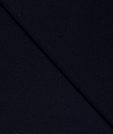 Italian Channel  Solids Terry Rayon Unstitched Flowy Japanese 4 Way Stretchable Lachka Suiting Fabric (Dark Navy Blue)