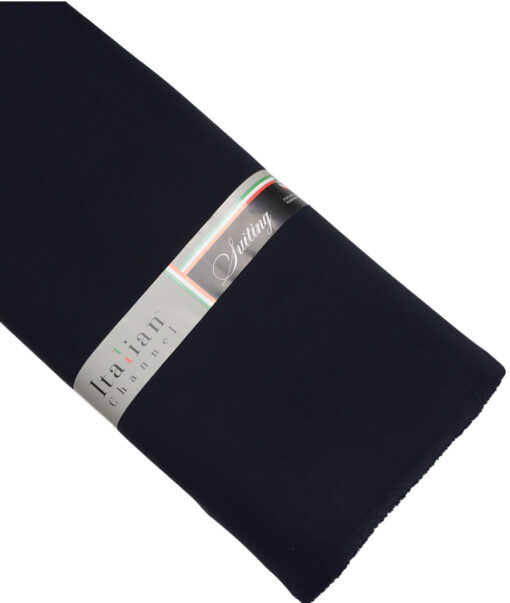 Italian Channel  Solids Terry Rayon Unstitched Flowy Japanese 4 Way Stretchable Lachka Suiting Fabric (Dark Navy Blue)