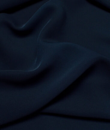 Italian Channel  Solids Terry Rayon Unstitched Flowy Japanese 4 Way Stretchable Lachka Suiting Fabric (Dark Peacock Blue)