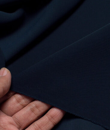 Italian Channel  Solids Terry Rayon Unstitched Flowy Japanese 4 Way Stretchable Lachka Suiting Fabric (Dark Peacock Blue)