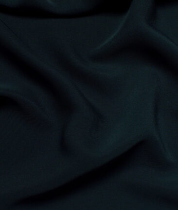 Italian Channel  Solids Terry Rayon Unstitched Flowy Japanese 4 Way Stretchable Lachka Suiting Fabric (Dark Pine Green)