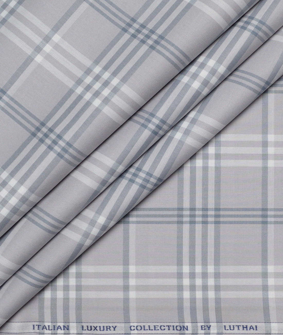 Luthai Giza Cotton Checks Shirting Fabric (Light Grey) Luthai Giza Cotton Checks Shirting Fabric (Light Grey)