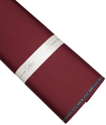 Luthai  Luxury Cotton Solids Shirting Fabric (Maroon)