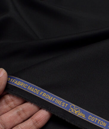 Luthai 1 Ply 70's Supima Cotton Solids Shirting Fabric (Jet Black)