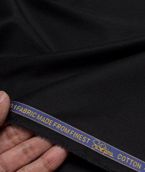 Luthai 1 Ply 70's Supima Cotton Solids Shirting Fabric (Jet Black)