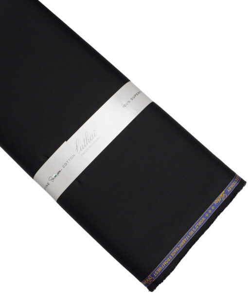 Luthai 1 Ply 70's Supima Cotton Solids Shirting Fabric (Jet Black)