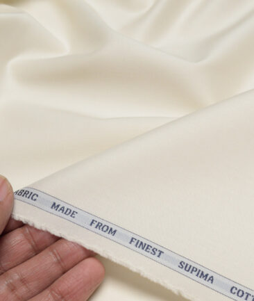 Luthai 1 Ply 70's Supima Cotton Solids Shirting Fabric (Cream)