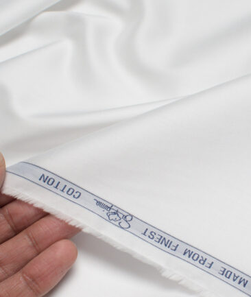 Luthai 1 Ply 70's Supima Cotton Solids Shirting Fabric (White)