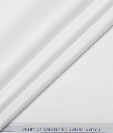 Luthai 1 Ply 70's Supima Cotton Solids Shirting Fabric (White)