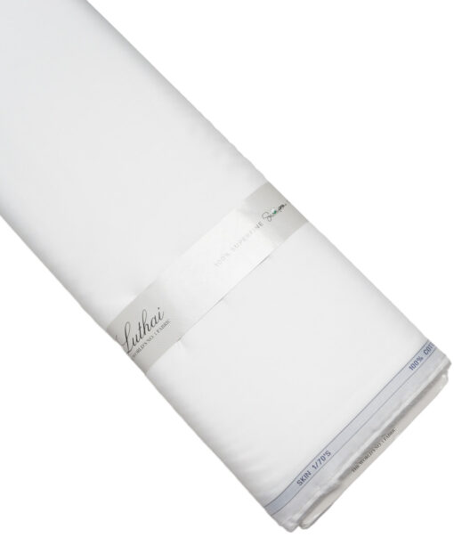 Luthai 1 Ply 70's Supima Cotton Solids Shirting Fabric (White)