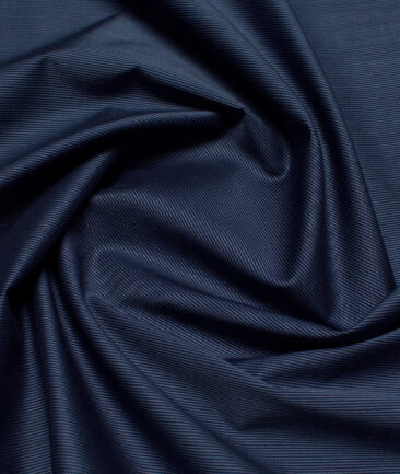 Luthai 1 Ply 70's Supima Cotton Striped Shirting Fabric (Dark Blue)