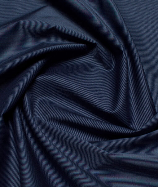 Luthai 1 Ply 70's Supima Cotton Striped Shirting Fabric (Dark Blue)