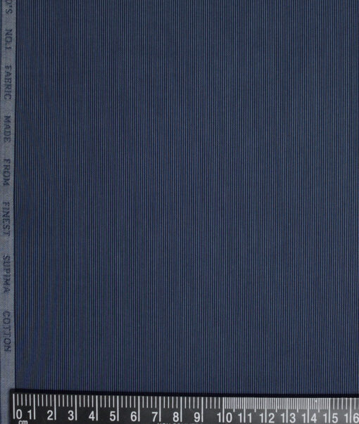 Luthai 1 Ply 70's Supima Cotton Striped Shirting Fabric (Dark Blue)