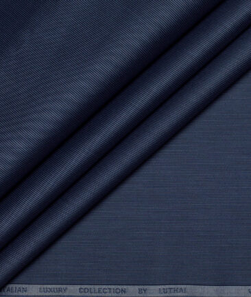 Luthai 1 Ply 70's Supima Cotton Striped Shirting Fabric (Dark Blue)