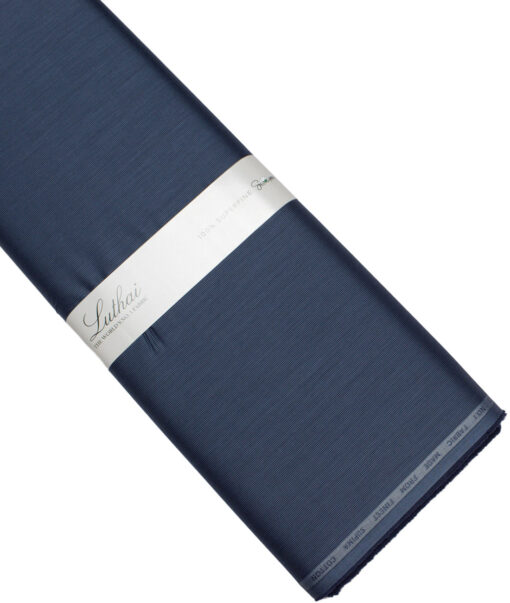 Luthai 1 Ply 70's Supima Cotton Striped Shirting Fabric (Dark Blue)
