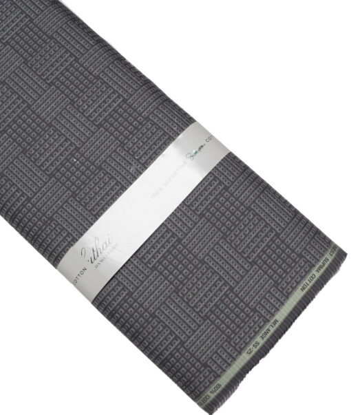 Luthai  Supima Cotton Self Design Shirting Fabric (Charcoal Grey)