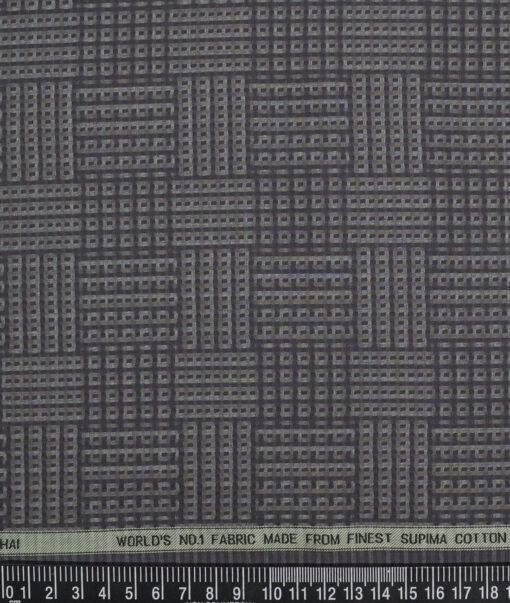 Luthai  Supima Cotton Self Design Shirting Fabric (Charcoal Grey)