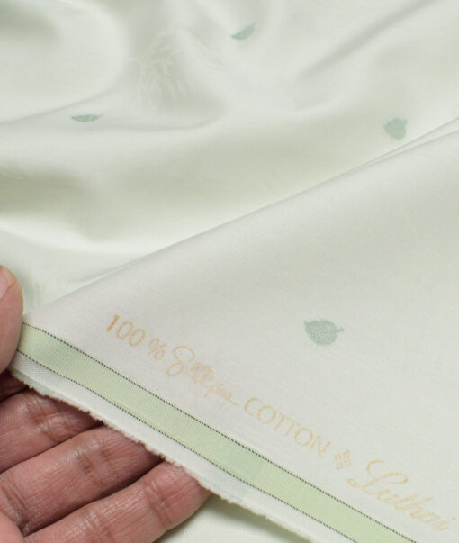 Luthai  Supima Cotton Self Design Shirting Fabric (Light Green)